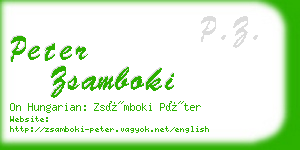 peter zsamboki business card